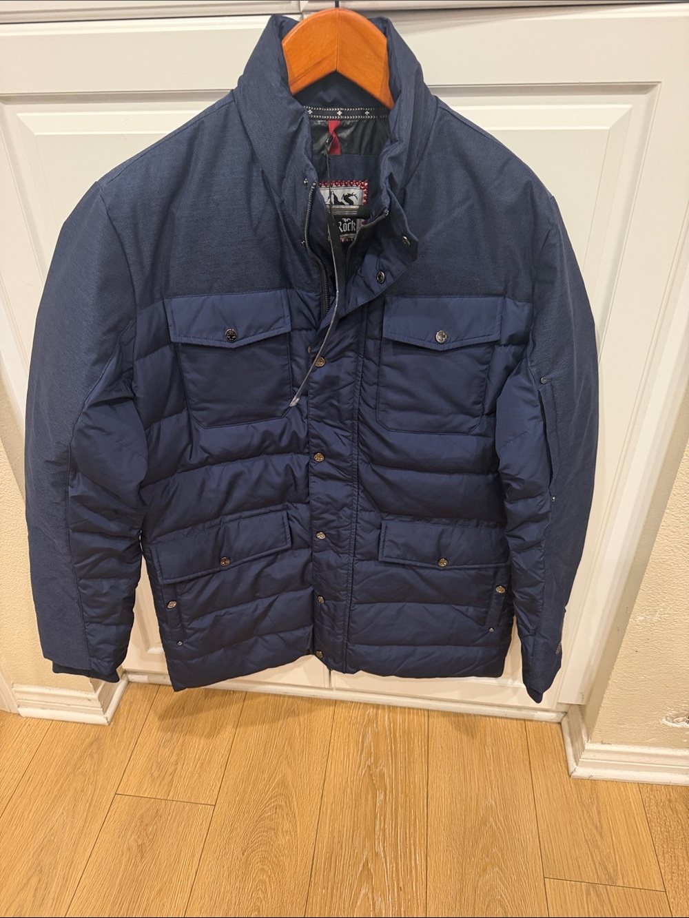 Men's Navy Quilted Puffer Jacket - Lightweight Cold-Weather Coat